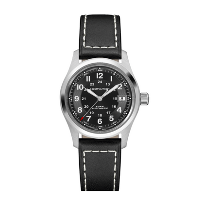 Hamilton Khaki Field Expedition Black Leather Automatic Watch 38 mm