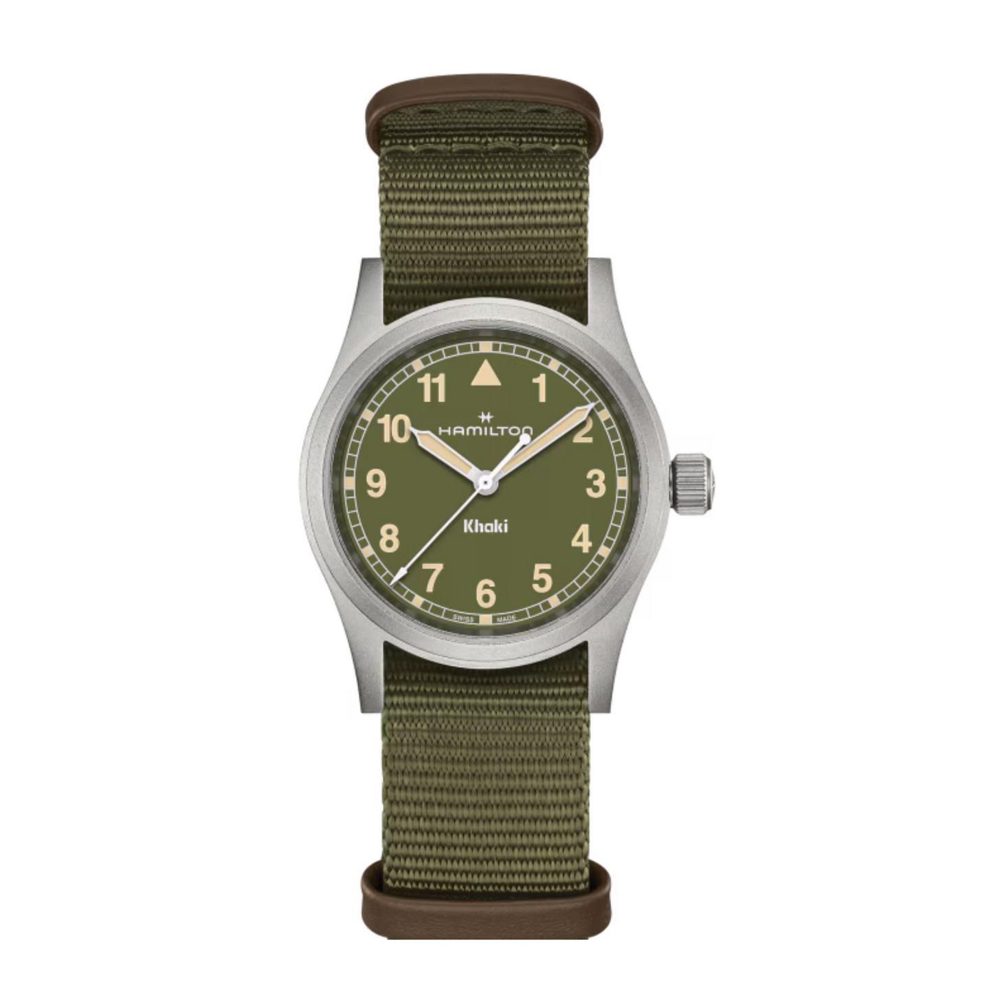 Hamilton Khaki Field Green Stainless Steel Textile Watch 33 mm