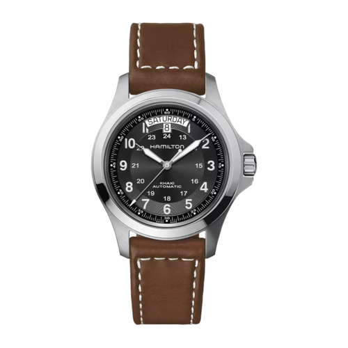 Hamilton Khaki Field King Auto Brown Leather Watch 40mm
