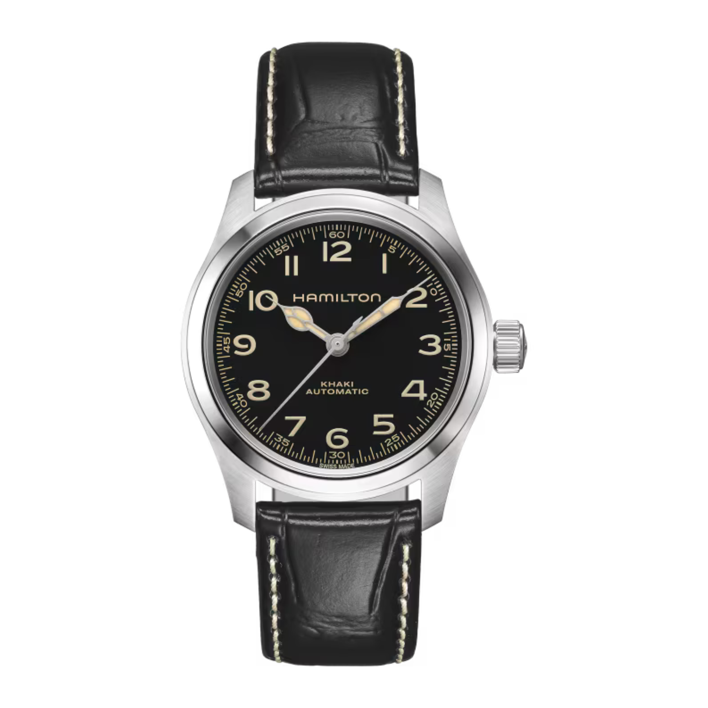 Hamilton Khaki Field Murph Black Leather Watch 38mm