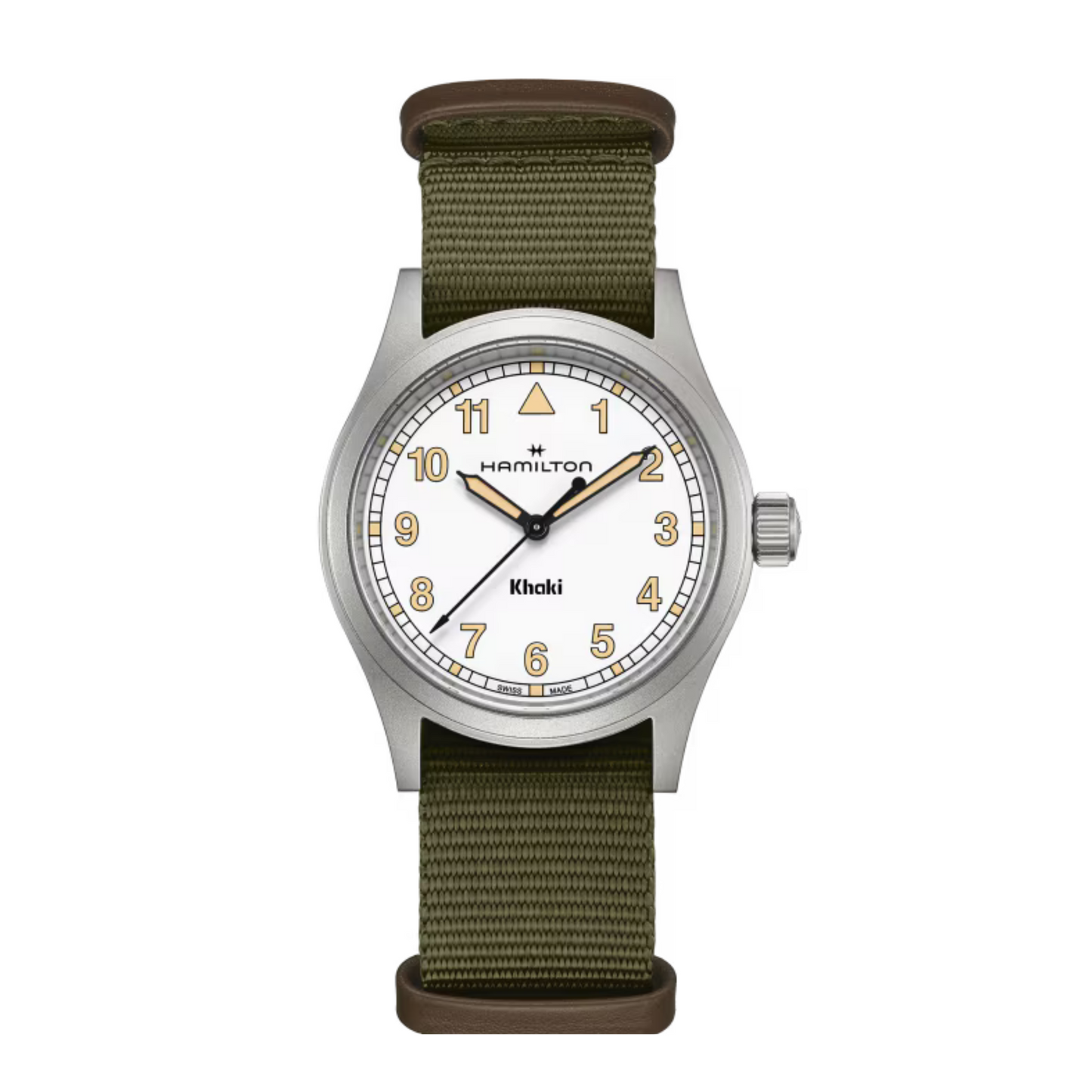 Hamilton Khaki Field White Stainless Steel Textile Watch 38mm