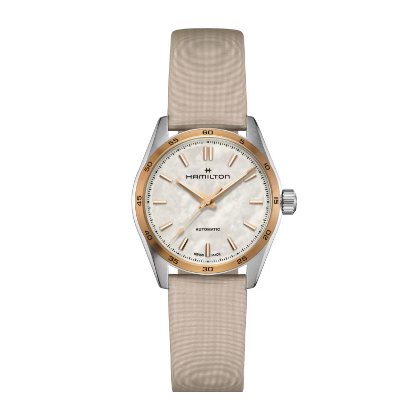 Hamilton Jazzmaster Performer Beige Satin Automatic Watch 34 mm