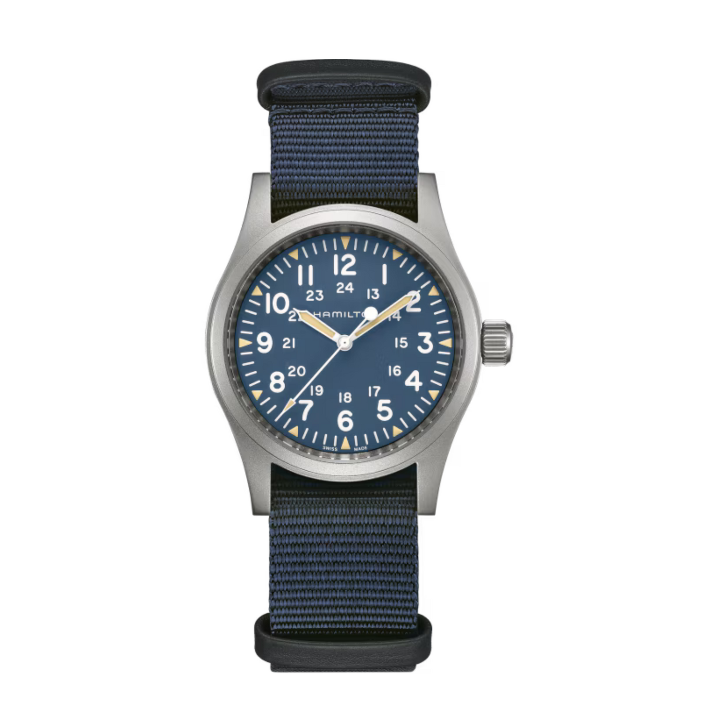 Hamilton Khaki Field Mechanical Blue Stainless Steel Manual-Wind Watch 38 mm