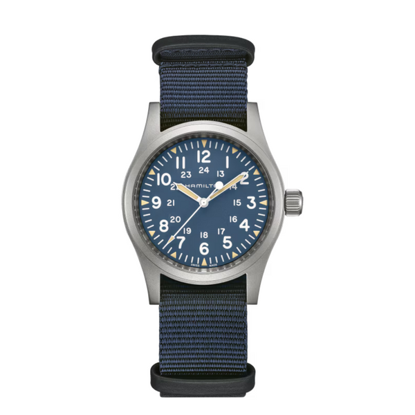 Hamilton Khaki Field Mechanical 38 mm Blue Stainless Steel Manual