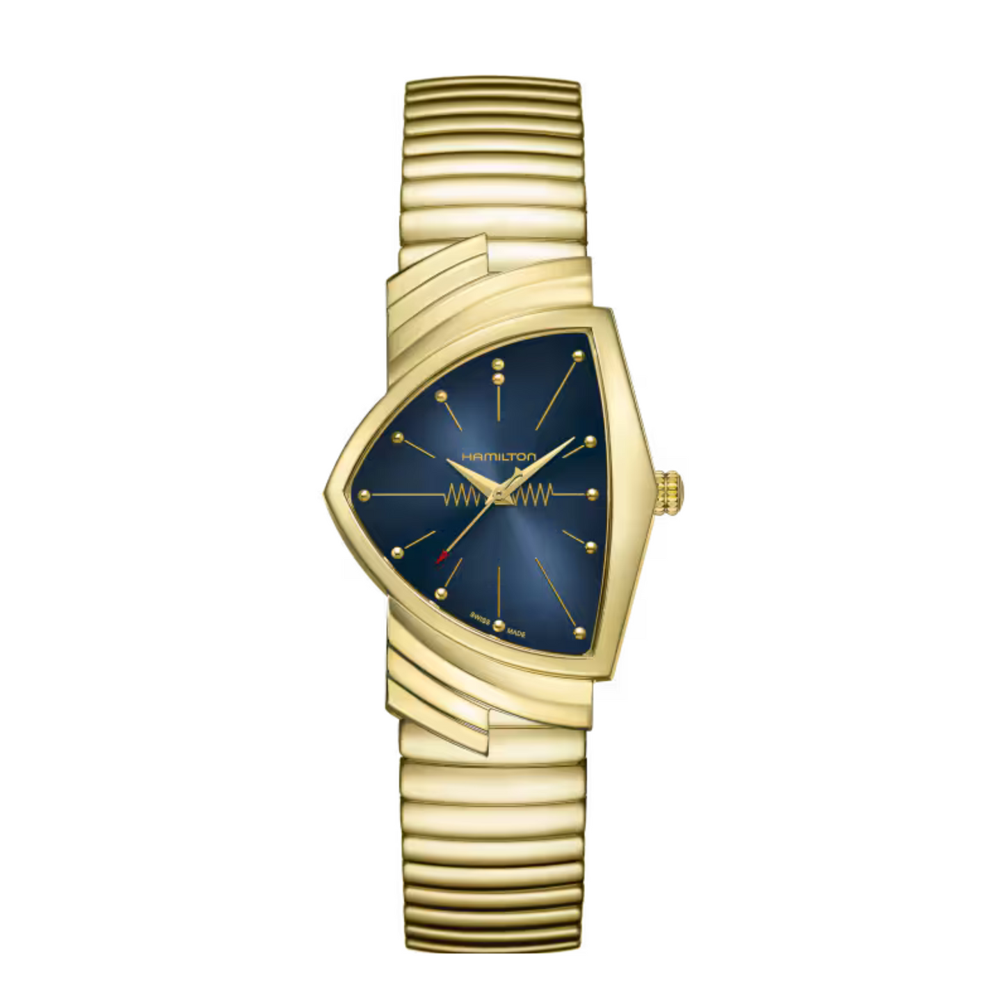 Hamilton Ventura Gold Stainless Steel Blue Dial Watch 32mm