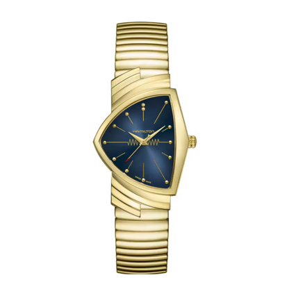 Hamilton Ventura Gold Stainless Steel Blue Dial Watch 32mm