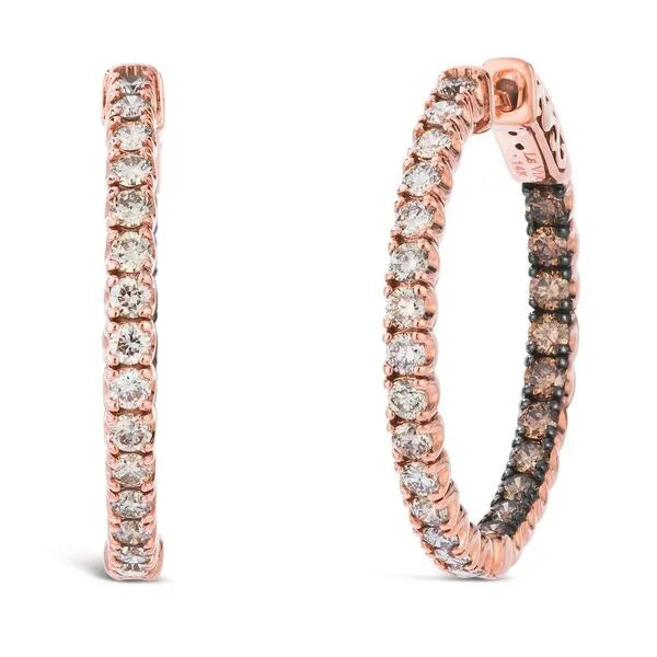 Le Vian Earrings featuring Chocolate Diamonds, Nude Diamonds. These earrings offer total weight 0.75 ctw.
