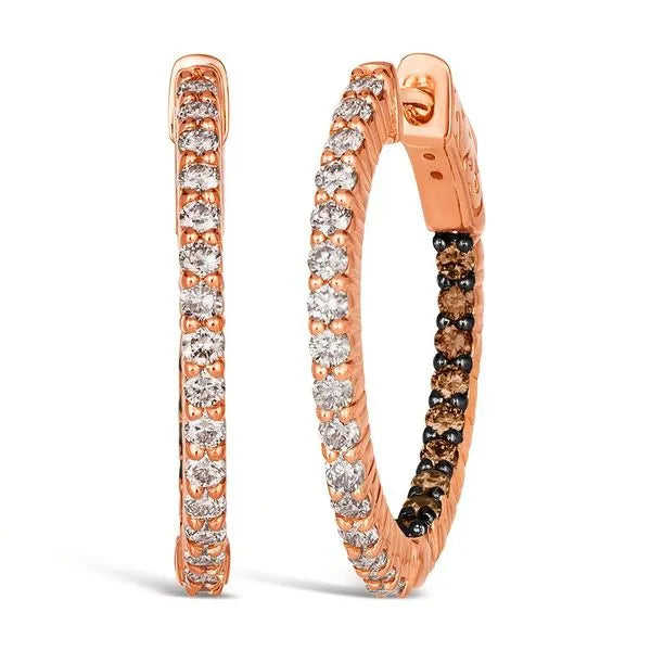 Le Vian Earrings featuring Chocolate Diamonds, Nude Diamonds. These earrings offer total weight 0.33 ctw.