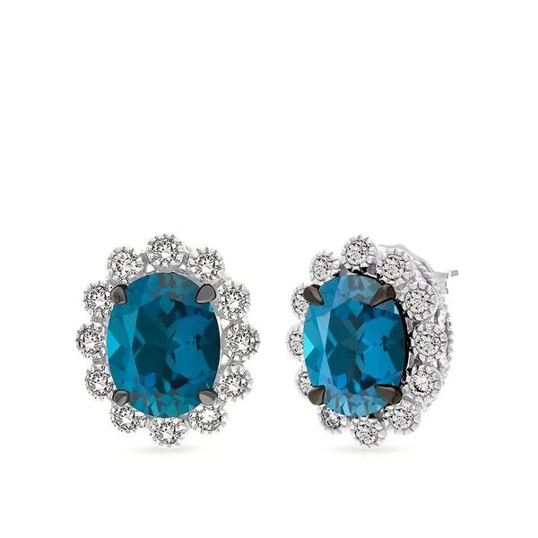 Le Vian Earrings featuring Blue Topaz, Nude Diamonds. These earrings offer total weight 3.50 ctw.