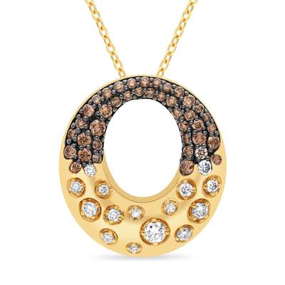 LeVian 14K honey gold pendant chocolate diamond nude diamond LAFE 3