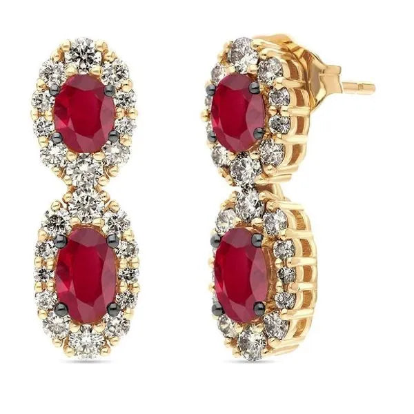 Le Vian Earrings in 14K Honey Gold featuring Nude Diamonds, Ruby. These earrings offer total weight 0.50 ctw.