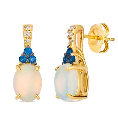 Le Vian 14k Honey Gold Neopolitan Opal, Blueberry Sapphire & Nude Diamonds Earrings LAIQ10E
