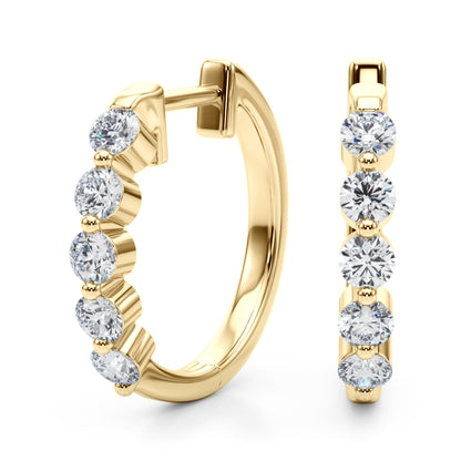 Lab Grown Diamond Hoop Earrings - View 2