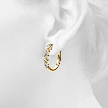 Lab Grown Diamond Hoop Earrings - View 5