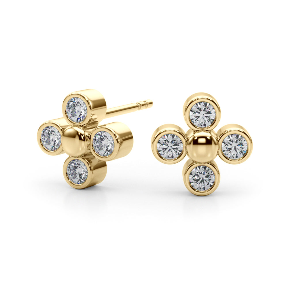 Lab Grown Diamond Earrings Cluster - View 2