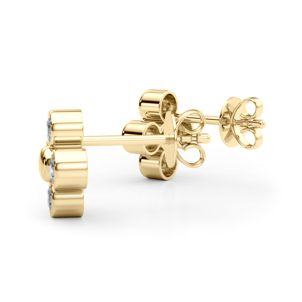 Lab Grown Diamond Earrings Cluster - View 3