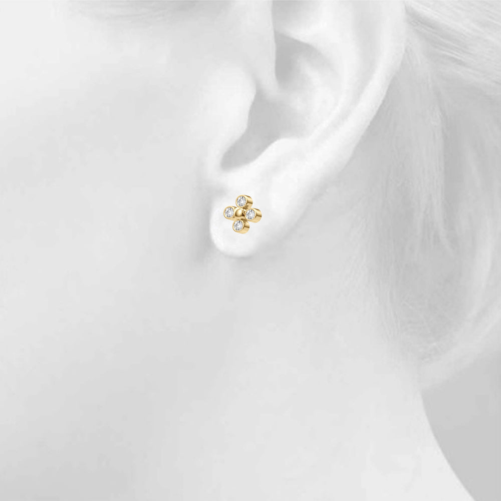 Lab Grown Diamond Earrings Cluster - View 5
