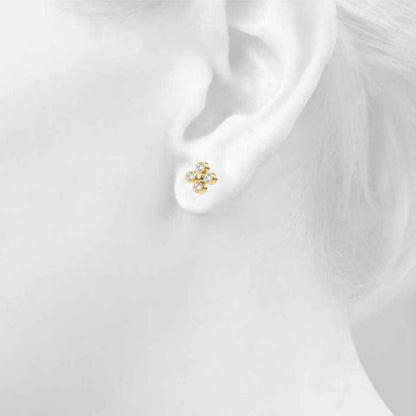 Lab Grown Diamond Earrings Cluster - View 5