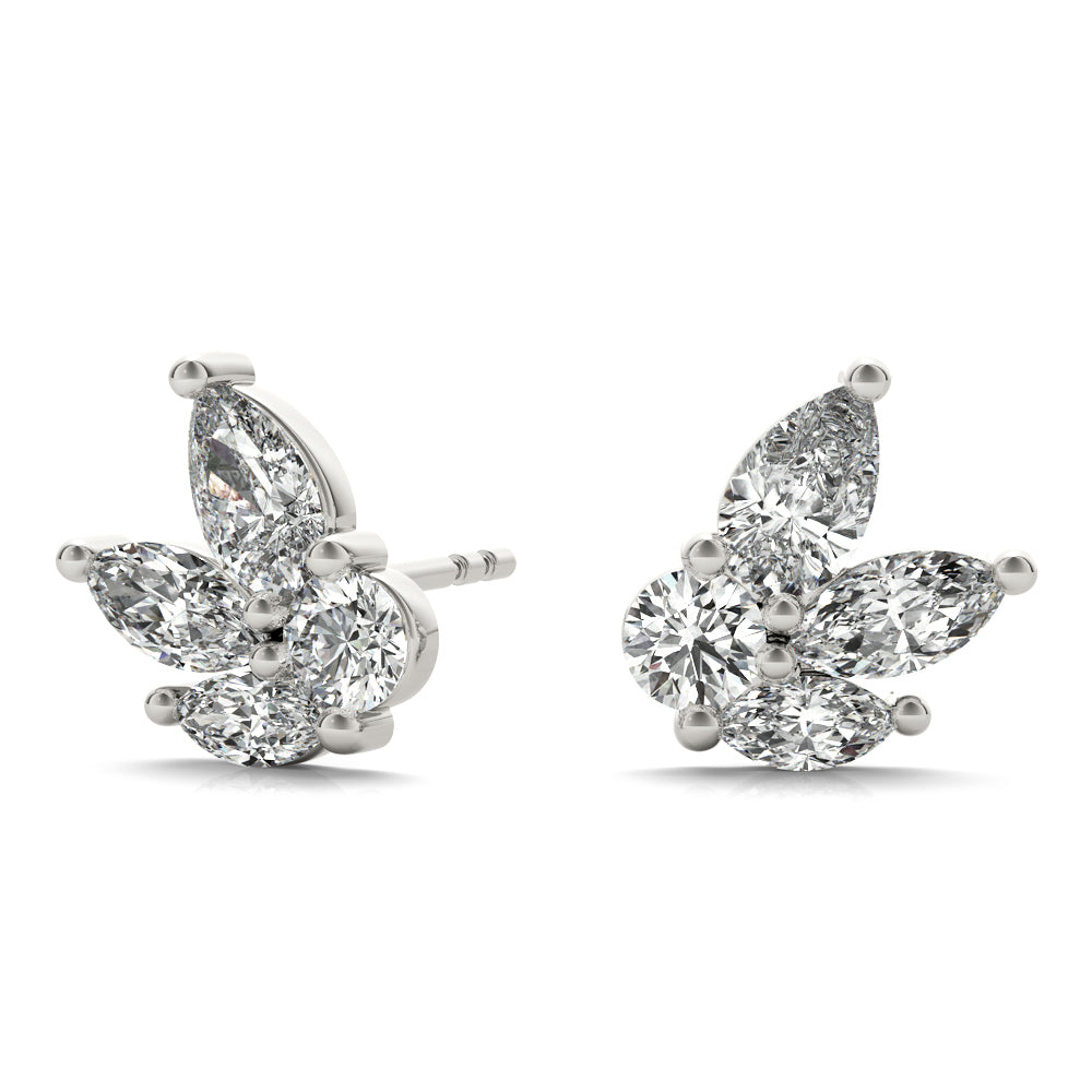 Lab Grown Diamond Earrings Marquise & Round - View 2