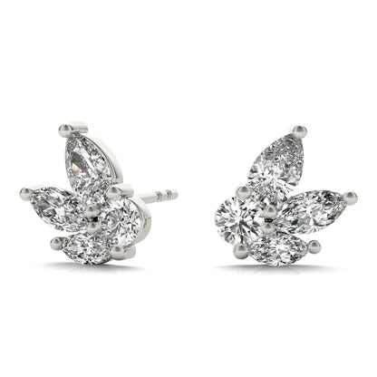 Lab Grown Diamond Earrings Marquise & Round - View 2