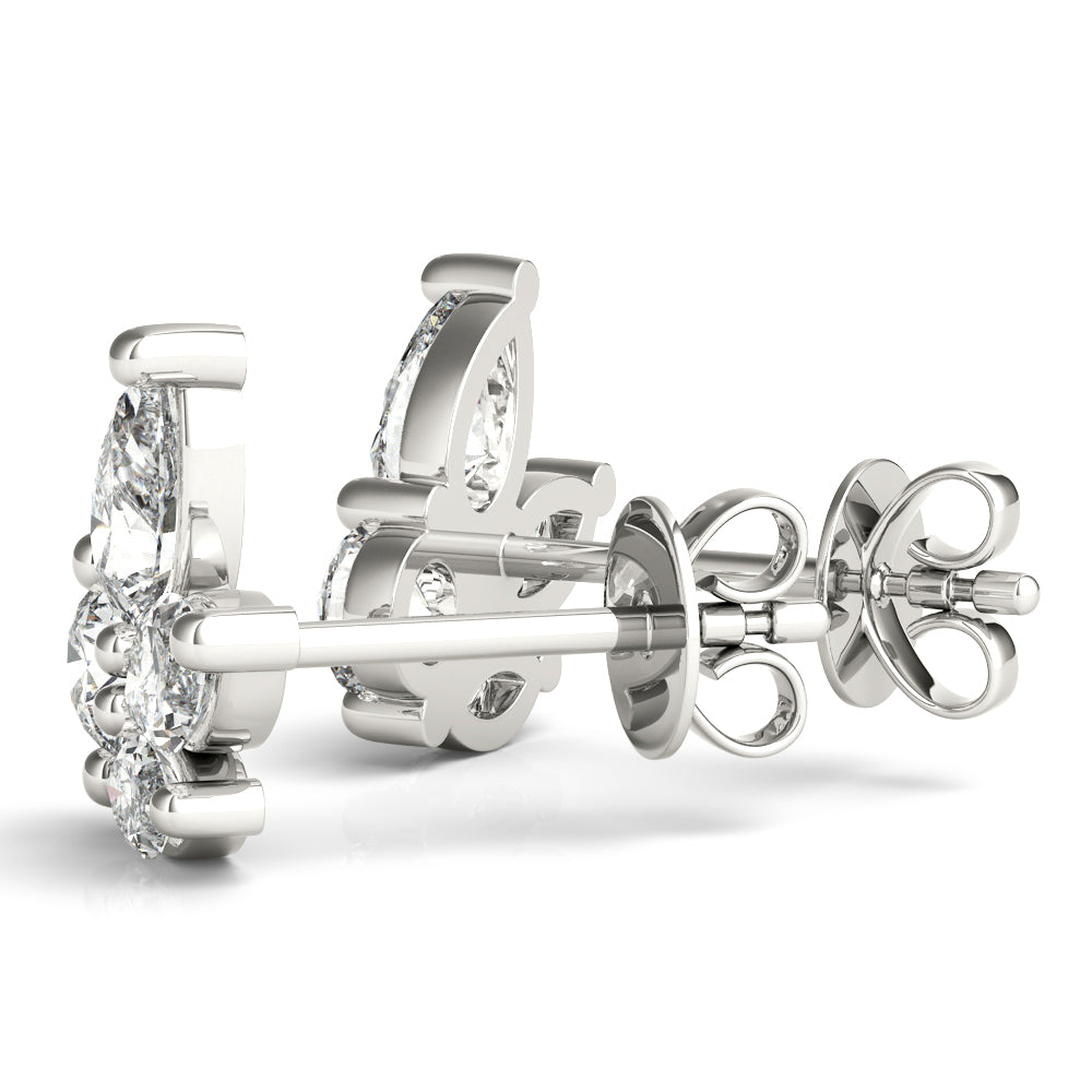 Lab Grown Diamond Earrings Marquise & Round - View 3