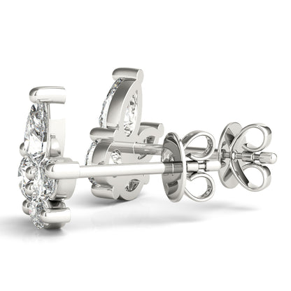 Lab Grown Diamond Earrings Marquise & Round - View 3