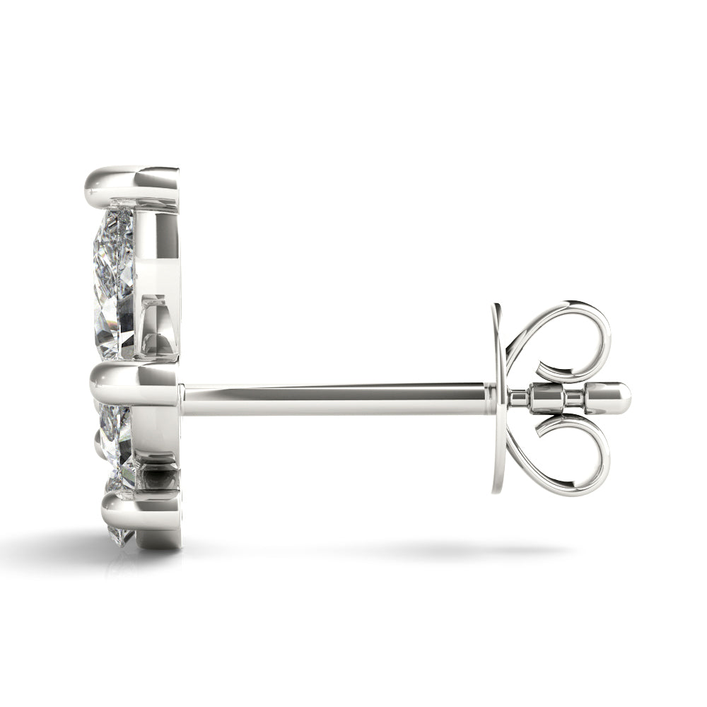 Lab Grown Diamond Earrings Marquise & Round - View 4