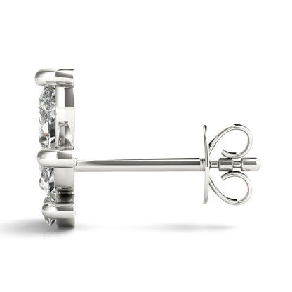 Lab Grown Diamond Earrings Marquise & Round - View 4