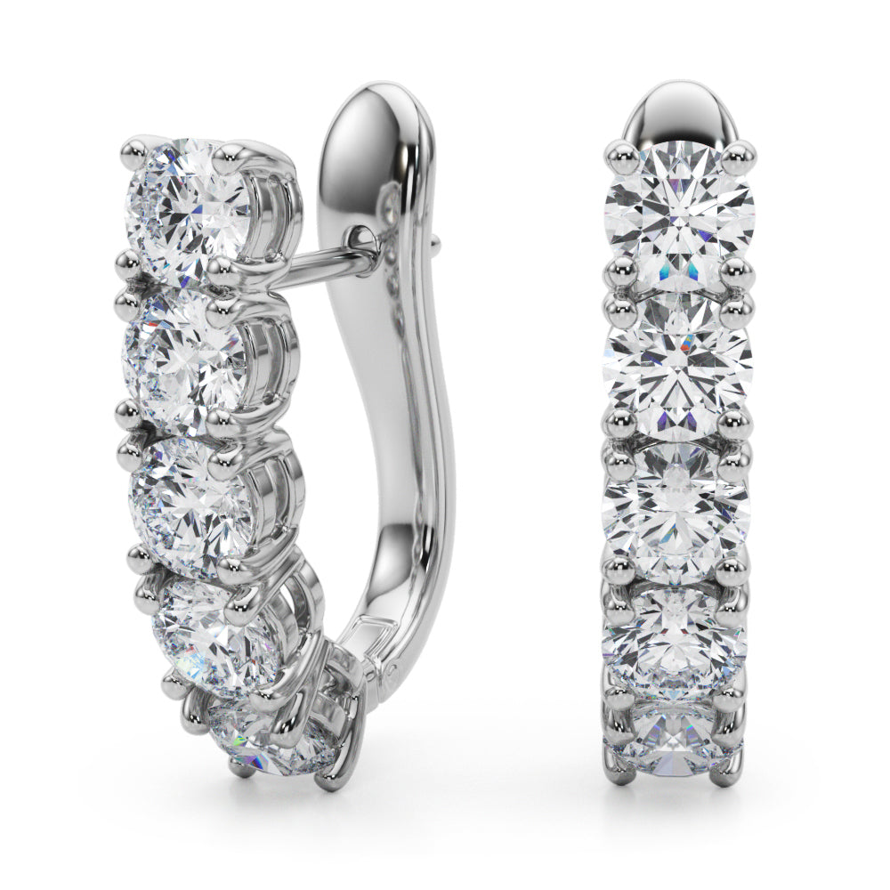 Lab Grown Diamond Earrings Omega Backs - View 2