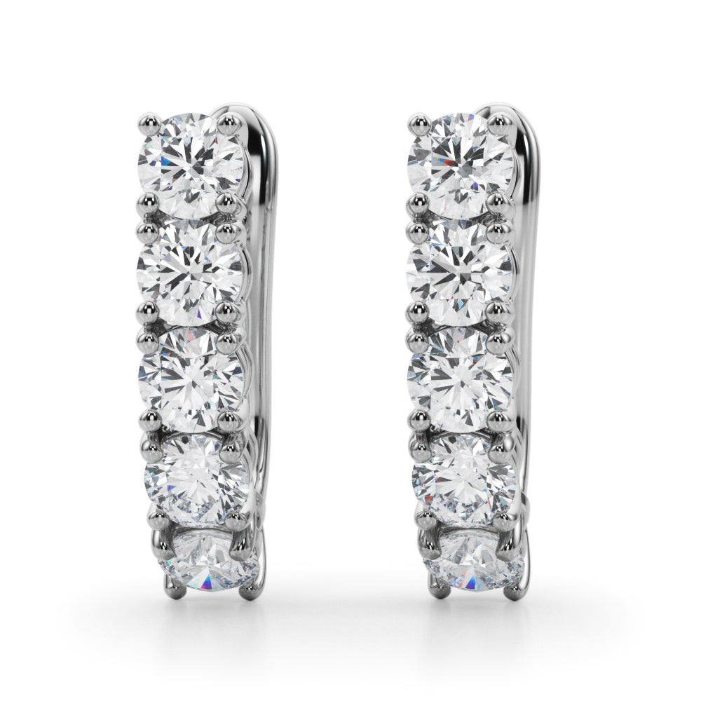 Lab Grown Diamond Earrings Omega Backs