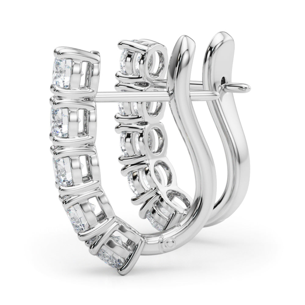 Lab Grown Diamond Earrings Omega Backs - View 3