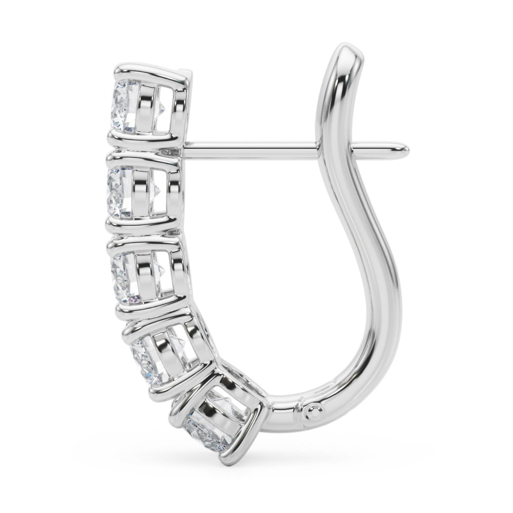 Lab Grown Diamond Earrings Omega Backs - View 4