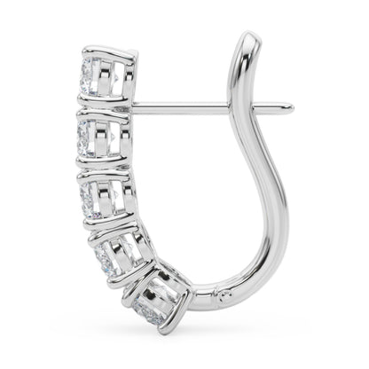 Lab Grown Diamond Earrings Omega Backs - View 4