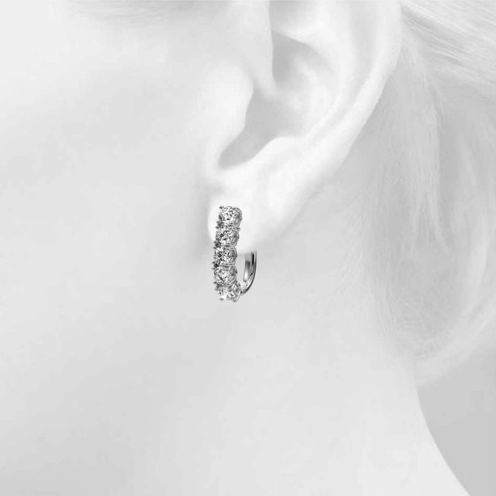 Lab Grown Diamond Earrings Omega Backs - View 5