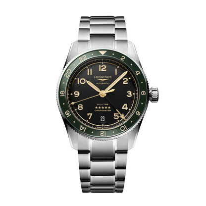 Longines Spirit Zulu Time Watch - Green Dial 39 mm