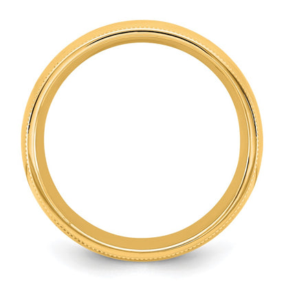 14KY 6.5mm Milgrain Comfort Fit Band Size 13 - Image 2