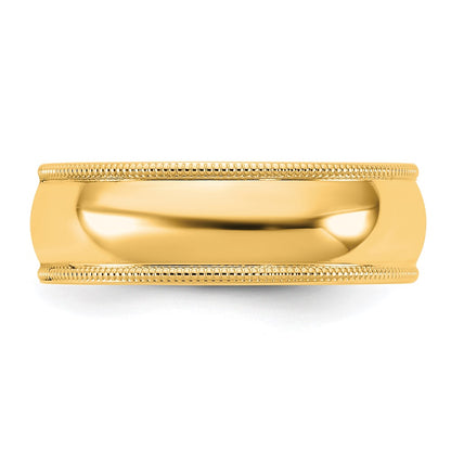 14K Yellow Gold Milgrain Comfort Fit Band, Size 13 - Image 3