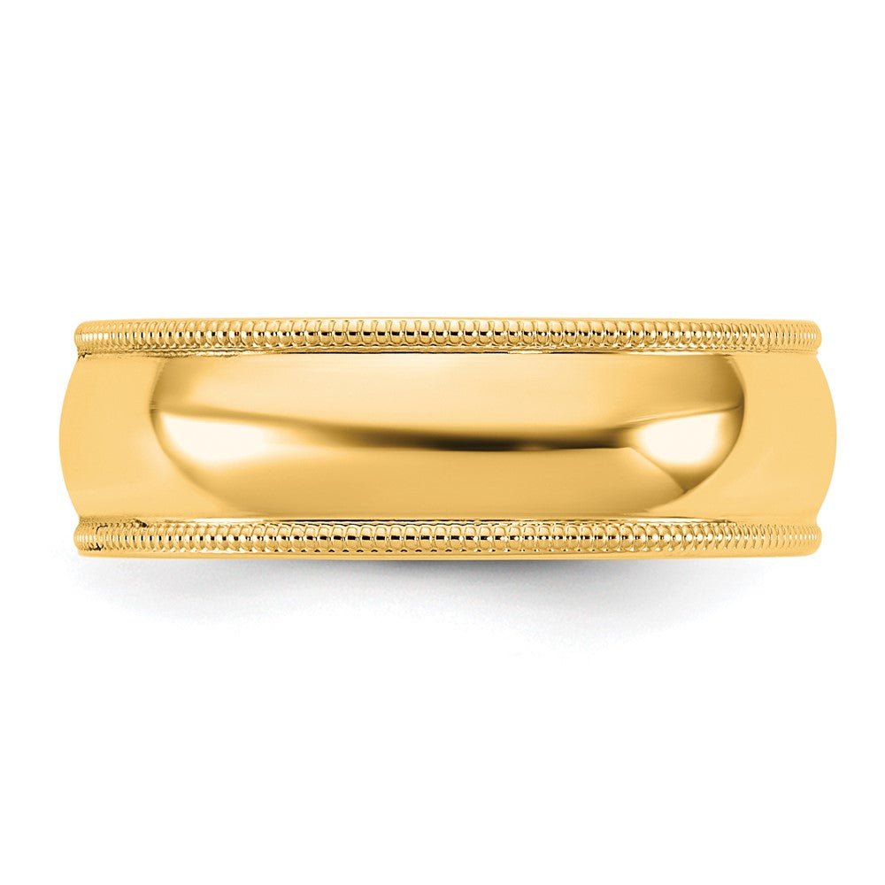 14K Yellow Gold 6.5mm Milgrain Comfort Fit Band, Size 12 - Image 3
