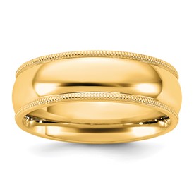 14KY 6.5mm Milgrain Comfort Fit Band Size 12 - Image 7