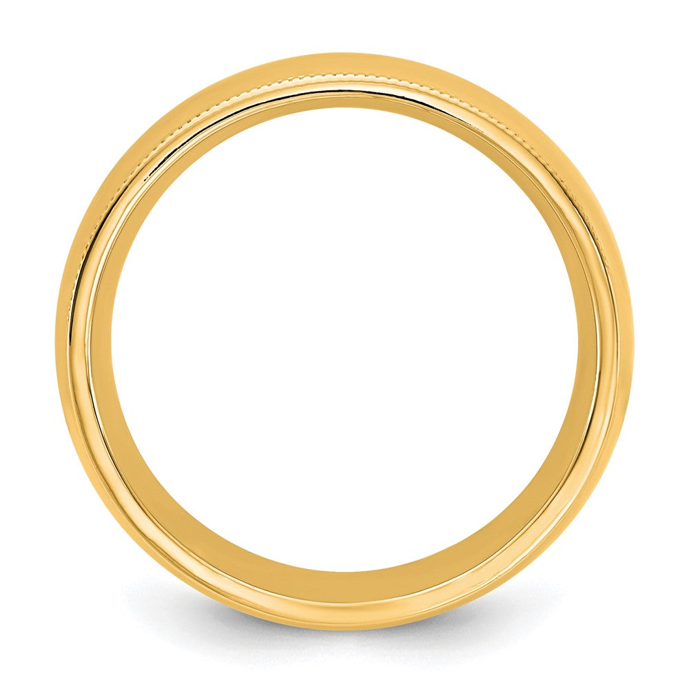 14K Yellow Gold Milgrain Comfort Fit Band, Size 13 - Image 2
