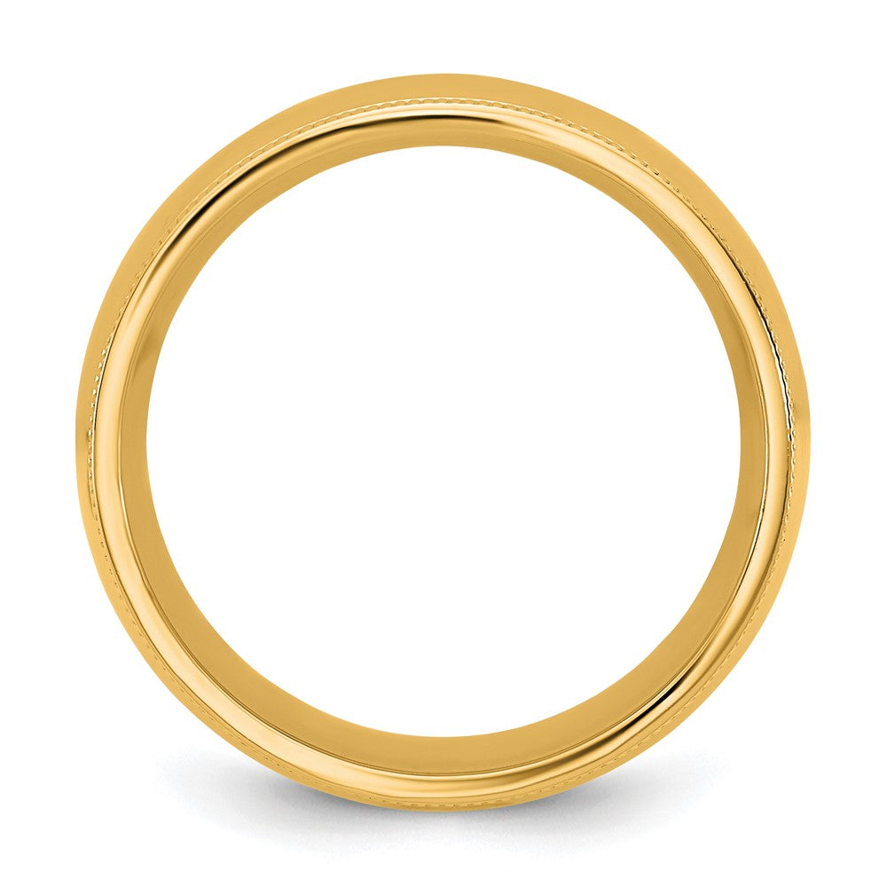 14K Yellow Gold 8mm Milgrain Comfort Fit Wedding Band, Size 13.5 - Image 2