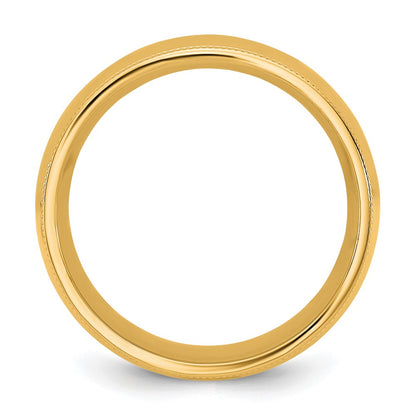 14K Yellow Gold 8mm Milgrain Comfort Fit Wedding Band, Size 10 - Image 2