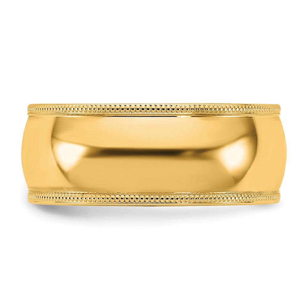 14K Yellow Gold 8mm Milgrain Comfort Fit Band, Size 12.5 - Image 3