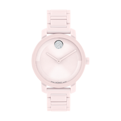 Movado Bold Evolution Blush Ceramic Watch 34 mm