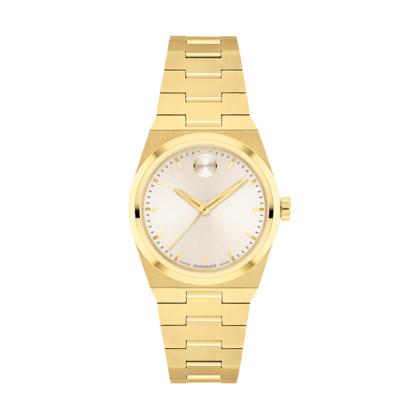Movado Bold Quest Mini Gold Stainless Steel White Dial Watch 28mm
