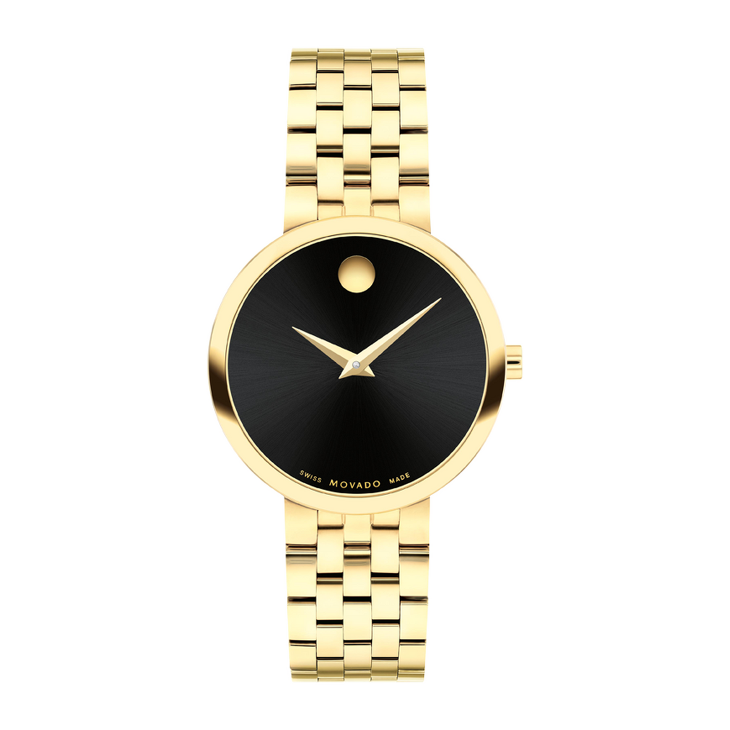 Movado Museum Classic Gold Stainless Steel Black Dial Watch 29.5 mm