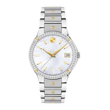 Movado SE Two-Tone Diamond White Dial Stainless Steel Watch 32 mm