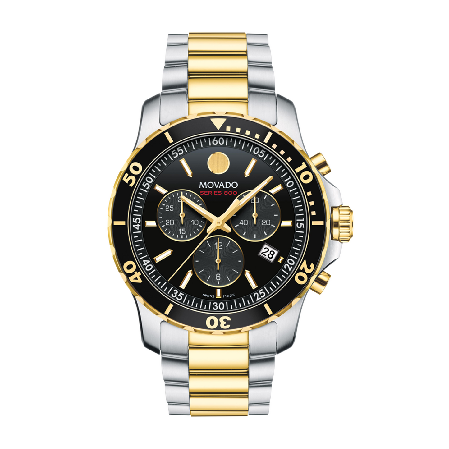 Movado Series 800 Chronograph PVD Two-Tone Stainless Steel Watch 42mm
