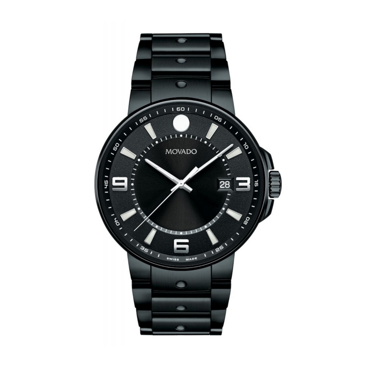 Movado SE Pilot Black PVD Stainless Steel Watch 40 mm