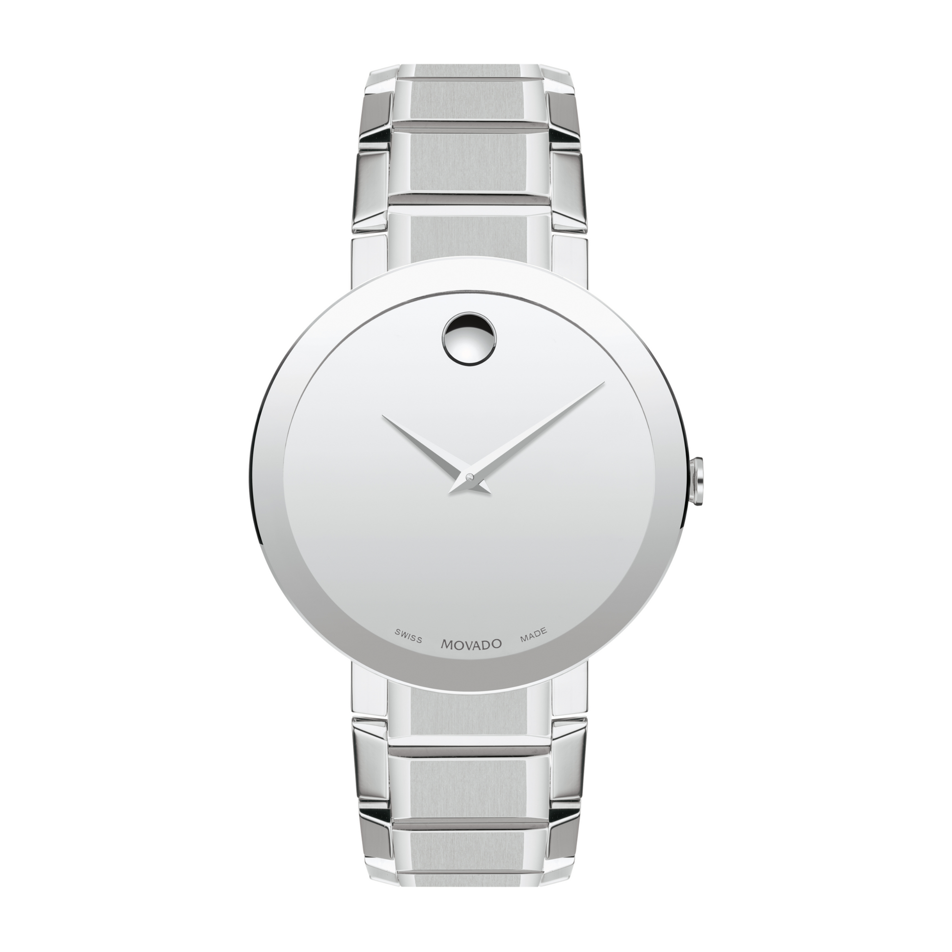 Movado Sapphire 39mm Silver Mirror Dial Stainless Steel Bracelet